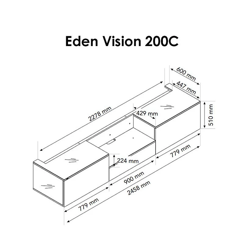 Eden Vision 200C - Meuble pour videoprojecteur ultra courte focale avec tablette motorisée