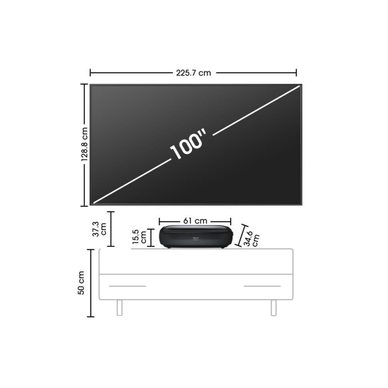 Pack Laser TV Trichroma et écran 100 pouces Série L9H