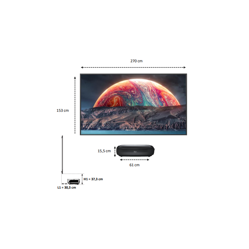Pack Laser TV Trichroma et écran 120 pouces Série L9H